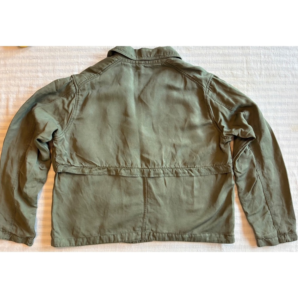 Rails Barclay Sage Green Tencel Linen Double Breasted Utility Jacket Medium - Picture 2 of 8